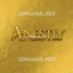 anestly in All Gold style - 3D name wallpaper
