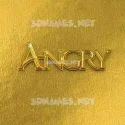 angry in All Gold style - 3D name wallpaper