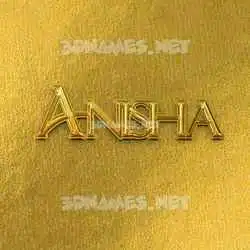 anisha in All Gold style - 3D name wallpaper