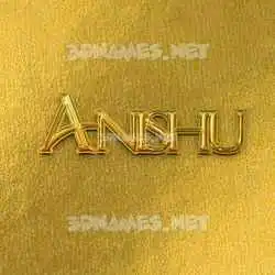 anishu in All Gold style - 3D name wallpaper
