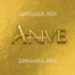 anive in All Gold style - 3D name wallpaper