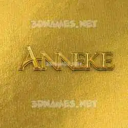 anneke in All Gold style - 3D name wallpaper