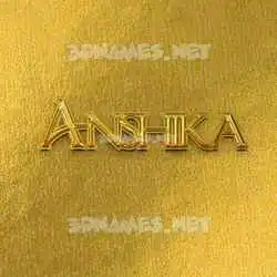 anshika in All Gold style - 3D name wallpaper