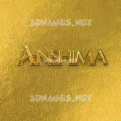 anshima in All Gold style - 3D name wallpaper