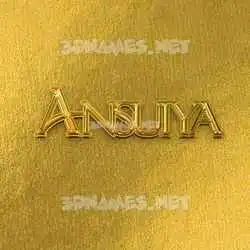 ansuiya in All Gold style - 3D name wallpaper
