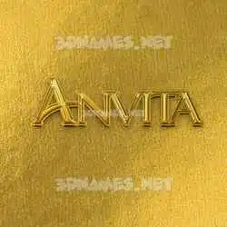 anvita in All Gold style - 3D name wallpaper