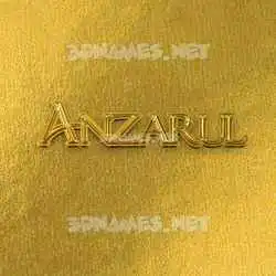 anzarul in All Gold style - 3D name wallpaper