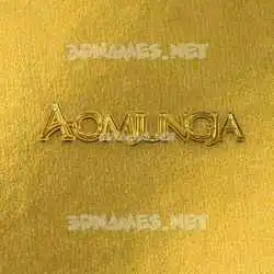 aomjungja in All Gold style - 3D name wallpaper
