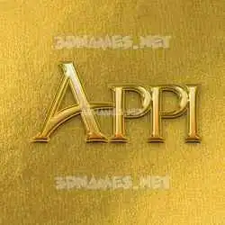 appi in All Gold style - 3D name wallpaper