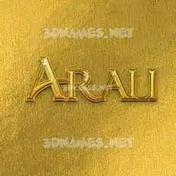 arali in All Gold style - 3D name wallpaper