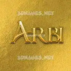 arbi in All Gold style - 3D name wallpaper
