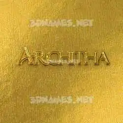 architha in All Gold style - 3D name wallpaper