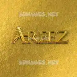 areez in All Gold style - 3D name wallpaper