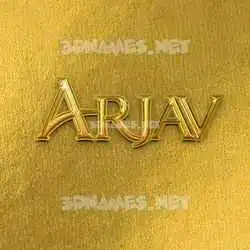 arjav in All Gold style - 3D name wallpaper