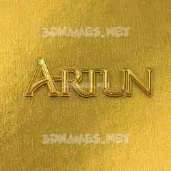 artun in All Gold style - 3D name wallpaper