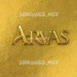 arvas in All Gold style - 3D name wallpaper