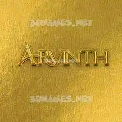 arvinth in All Gold style - 3D name wallpaper