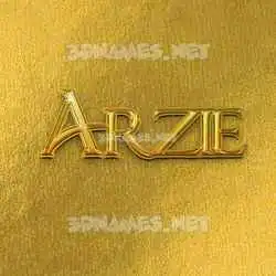 arzie in All Gold style - 3D name wallpaper