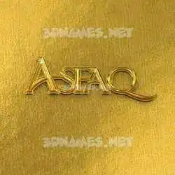 asfaq in All Gold style - 3D name wallpaper
