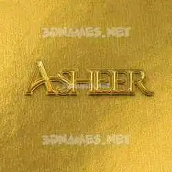 asheer in All Gold style - 3D name wallpaper