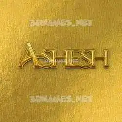 ashesh in All Gold style - 3D name wallpaper