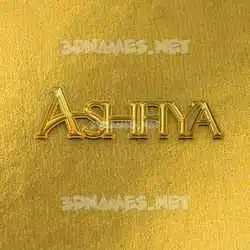 ashfiya in All Gold style - 3D name wallpaper