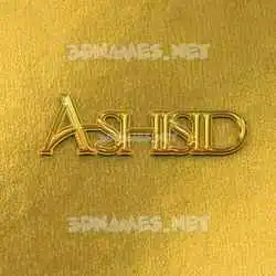 ashisid in All Gold style - 3D name wallpaper