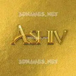 ashiv in All Gold style - 3D name wallpaper