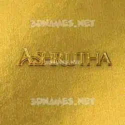 ashrutha in All Gold style - 3D name wallpaper