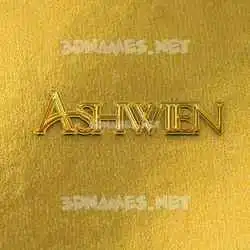 ashwien in All Gold style - 3D name wallpaper