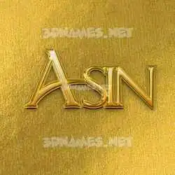 asin in All Gold style - 3D name wallpaper