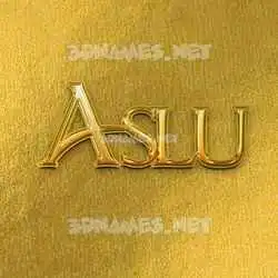 aslu in All Gold style - 3D name wallpaper