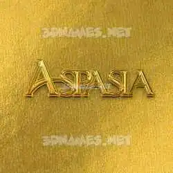 aspasia in All Gold style - 3D name wallpaper