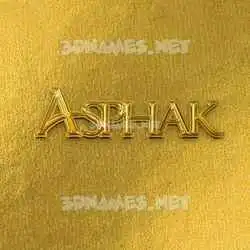 asphak in All Gold style - 3D name wallpaper