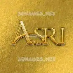 asri in All Gold style - 3D name wallpaper