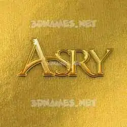 asry in All Gold style - 3D name wallpaper