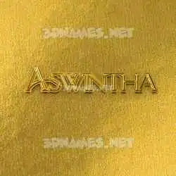 aswintha in All Gold style - 3D name wallpaper