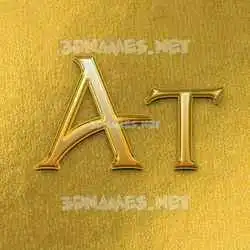 at in All Gold style - 3D name wallpaper