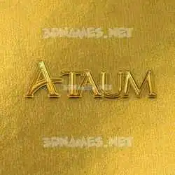 ataum in All Gold style - 3D name wallpaper