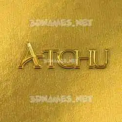 atchu in All Gold style - 3D name wallpaper