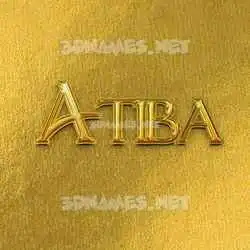 atiba in All Gold style - 3D name wallpaper