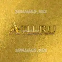 atluru in All Gold style - 3D name wallpaper