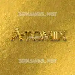 atomiix in All Gold style - 3D name wallpaper