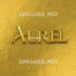 aurel in All Gold style - 3D name wallpaper