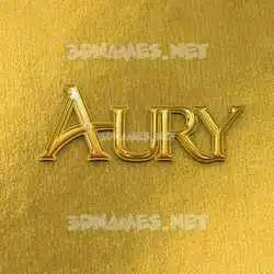 aury in All Gold style - 3D name wallpaper