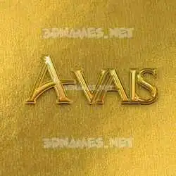 avais in All Gold style - 3D name wallpaper