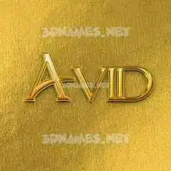 avid in All Gold style - 3D name wallpaper