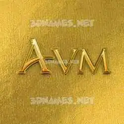 avm in All Gold style - 3D name wallpaper