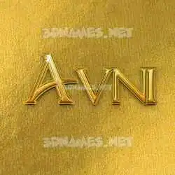 avni in All Gold style - 3D name wallpaper