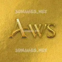 aws in All Gold style - 3D name wallpaper